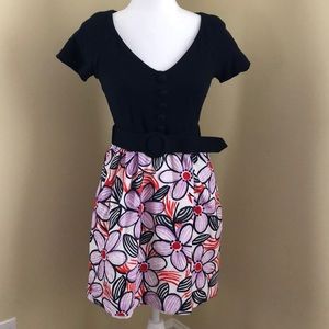 An Original Milly Belted Mixed Media Dress